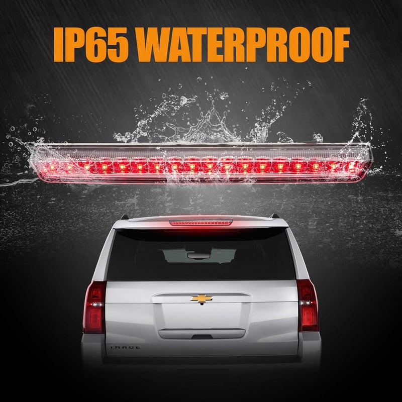 Cxdar Third 3rd Brake Light LED for 2015-2020 Chevy Tahoe/Suburban, High Mount Rear Brake Lights Assembly for 2016-2019 Suburban 3500HD, Waterproof Center Cab Lamp Stop Light (Chrome) - Image 5